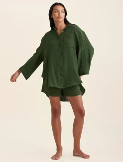 Ashley Textured Cotton Oversized Shirt