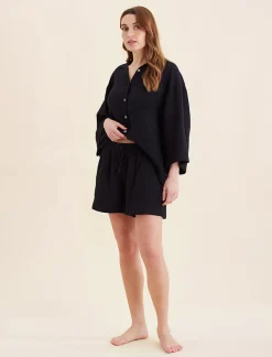 Ashley Textured Cotton Oversized Boxer Short