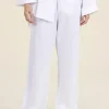 Ashley Textured Cotton Wide Leg Pant