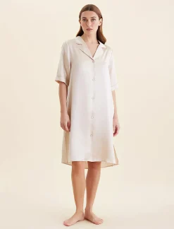 Audrey Washable Silk Short Sleeve Nightshirt