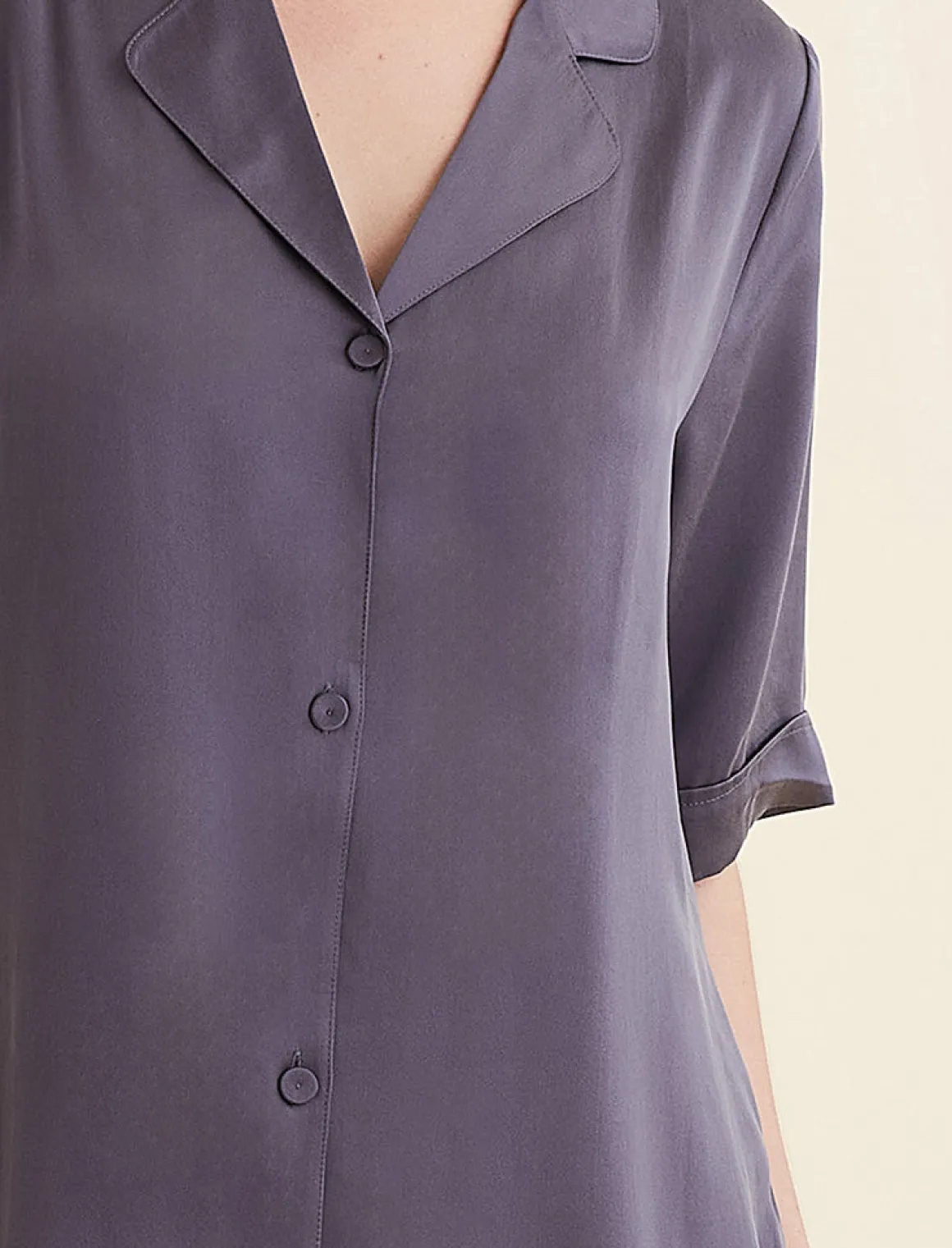 Audrey Washable Silk Short Sleeve Nightshirt