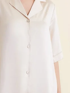 Audrey Washable Silk Short Sleeve Nightshirt
