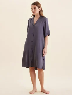 Audrey Washable Silk Short Sleeve Nightshirt