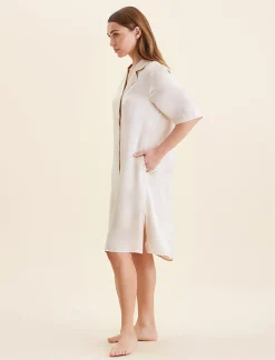Audrey Washable Silk Short Sleeve Nightshirt