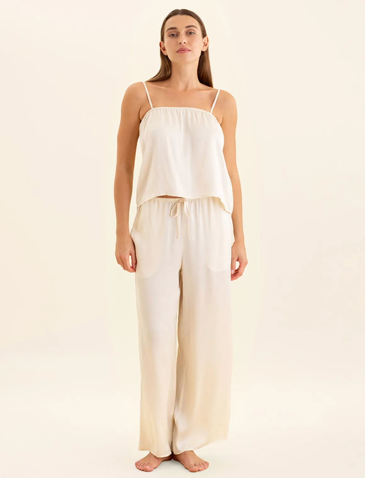 Audrey Washable Silk Wide Leg Pants