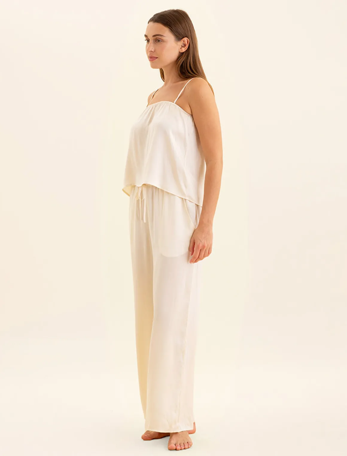 Audrey Washable Silk Wide Leg Pants