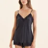 Camille Silk Lace Cami and Boxer Set