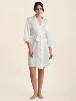 Camille Silk Lace Short Robe