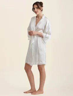 Camille Silk Lace Short Robe