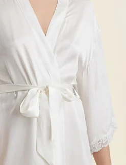 Camille Silk Lace Short Robe