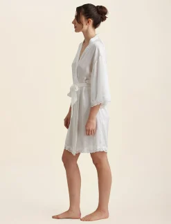 Camille Silk Lace Short Robe