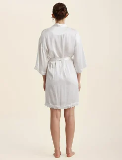 Camille Silk Lace Short Robe