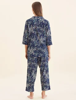 Cheri Blossom Crop PJ Set with Eye Mask