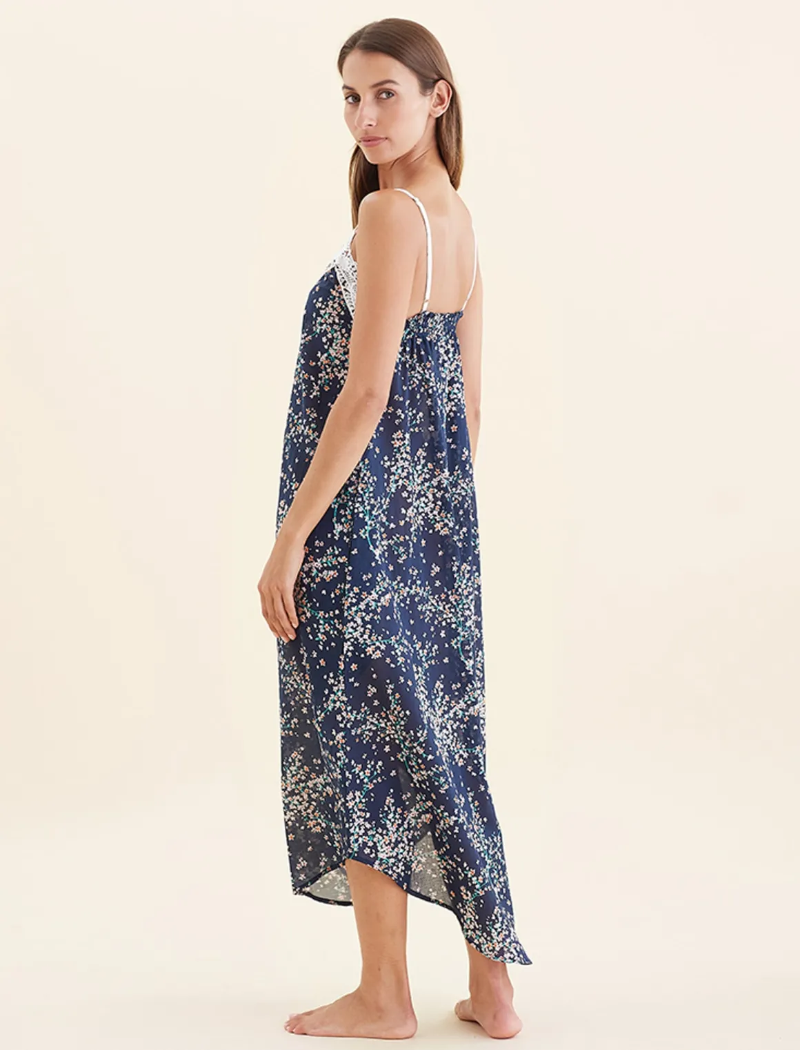 Cheri Blossom Lace Front Maxi Nightie