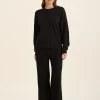 Cotton Cashmere Straight Leg Pant