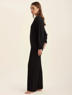 Cotton Cashmere Straight Leg Pant