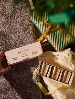 Ecoya Mini Goldie Trio - Fresh Pine, Pear & Brandy, Peachy