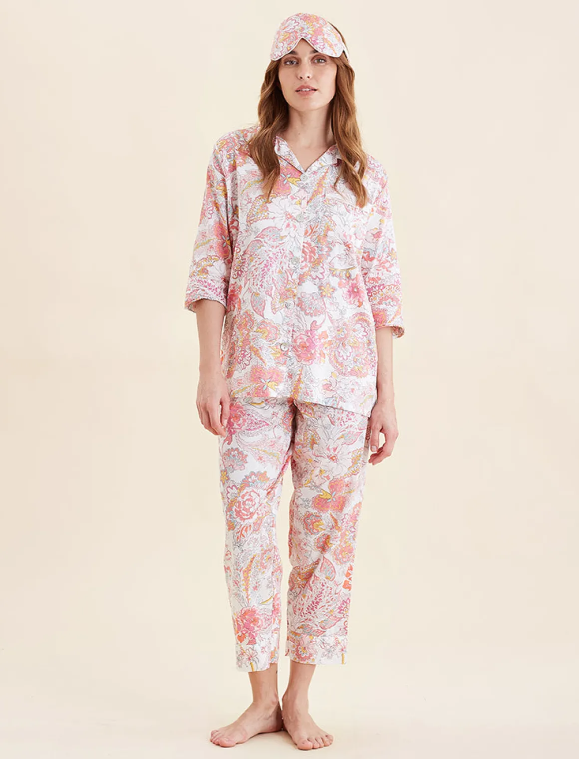 Ella Crop PJ Set with Eye Mask