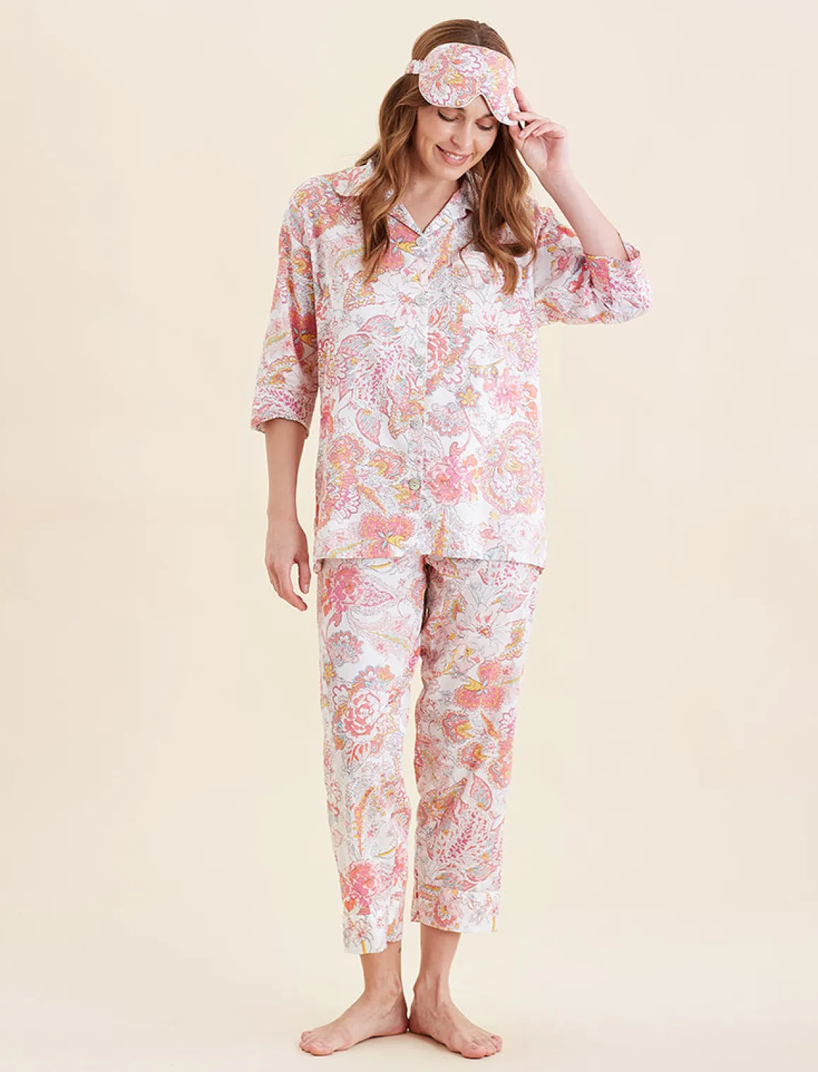 Ella Crop PJ Set with Eye Mask