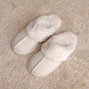 Fur Trim Suedette Slides