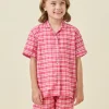 Holiday Plaid Kids PJ Boxer Set