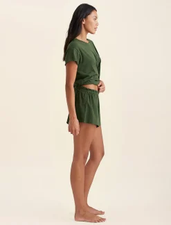 Jada Organic Cotton Knit Elastic-Waist Shorts