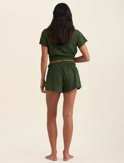 Jada Organic Cotton Knit Elastic-Waist Shorts