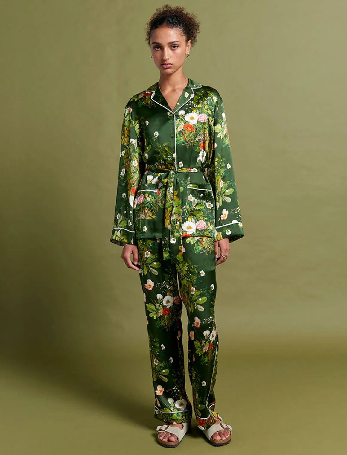 Karen Walker Love Letters Silk Wrap PJ Set