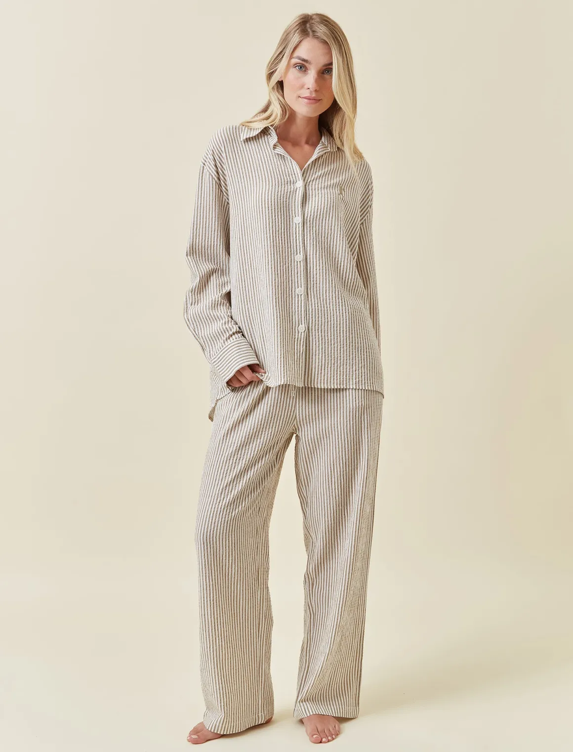 Karen Walker Seersucker Stripe PJ Set