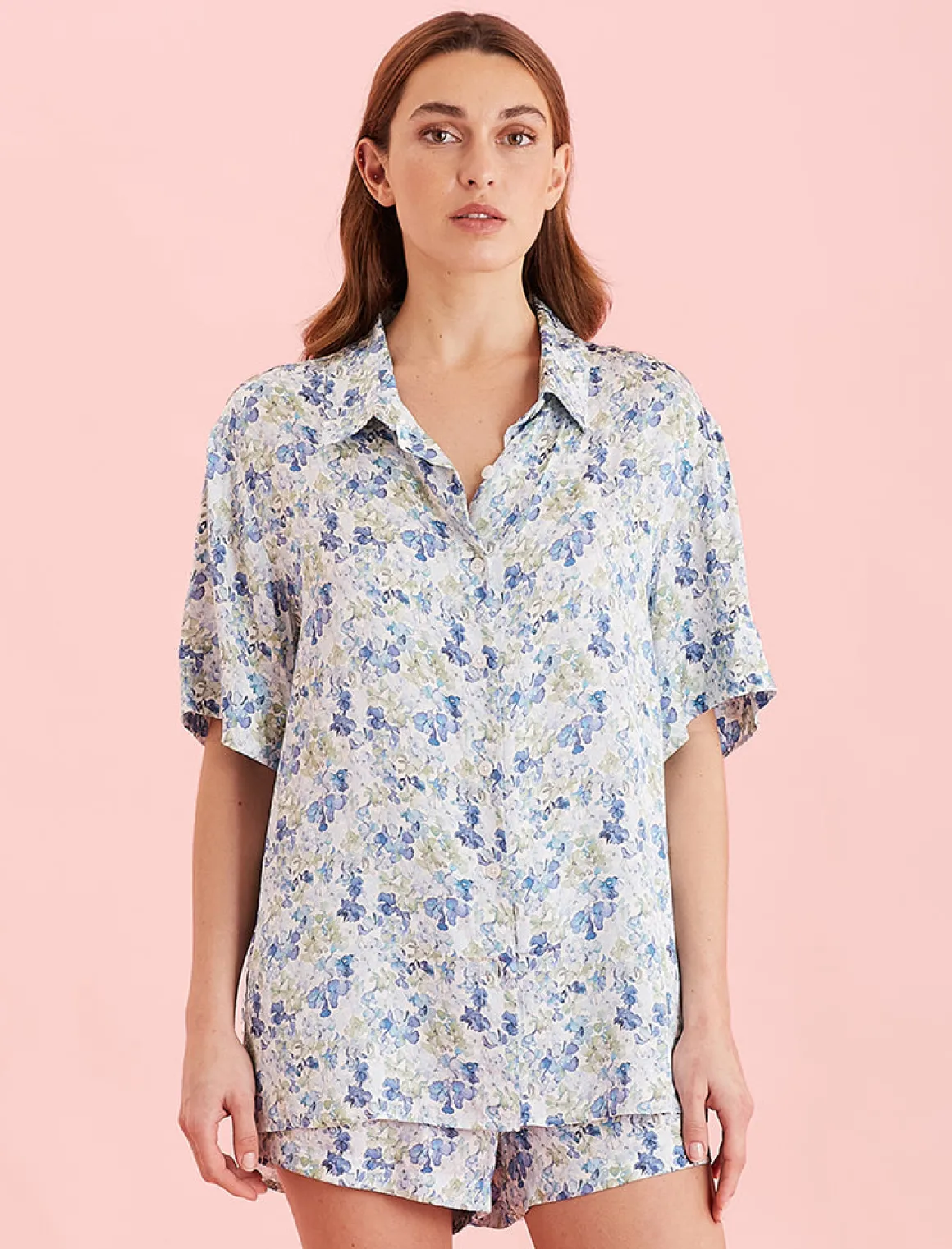 Lily Jane Satin Short Sleeve Shirt