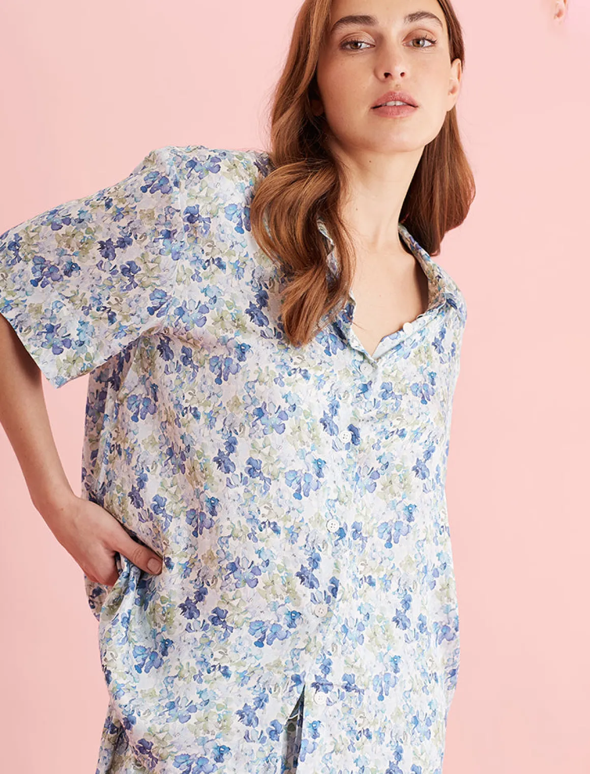Lily Jane Satin Short Sleeve Shirt