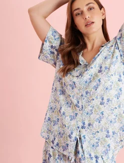 Lily Jane Satin Short Sleeve Shirt