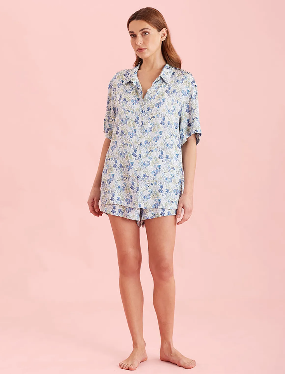 Lily Jane Satin Short Sleeve Shirt