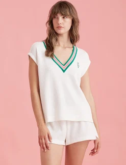 Luxe Waffle Tennis Logo Tank