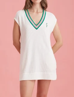 Luxe Waffle Tennis Logo Tank Dress
