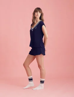 Luxe Waffle Tennis Logo Tank