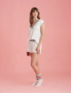 Luxe Waffle Tennis Logo Tank