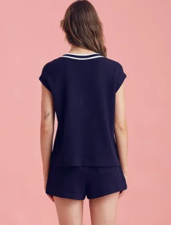 Luxe Waffle Tennis Logo Tank