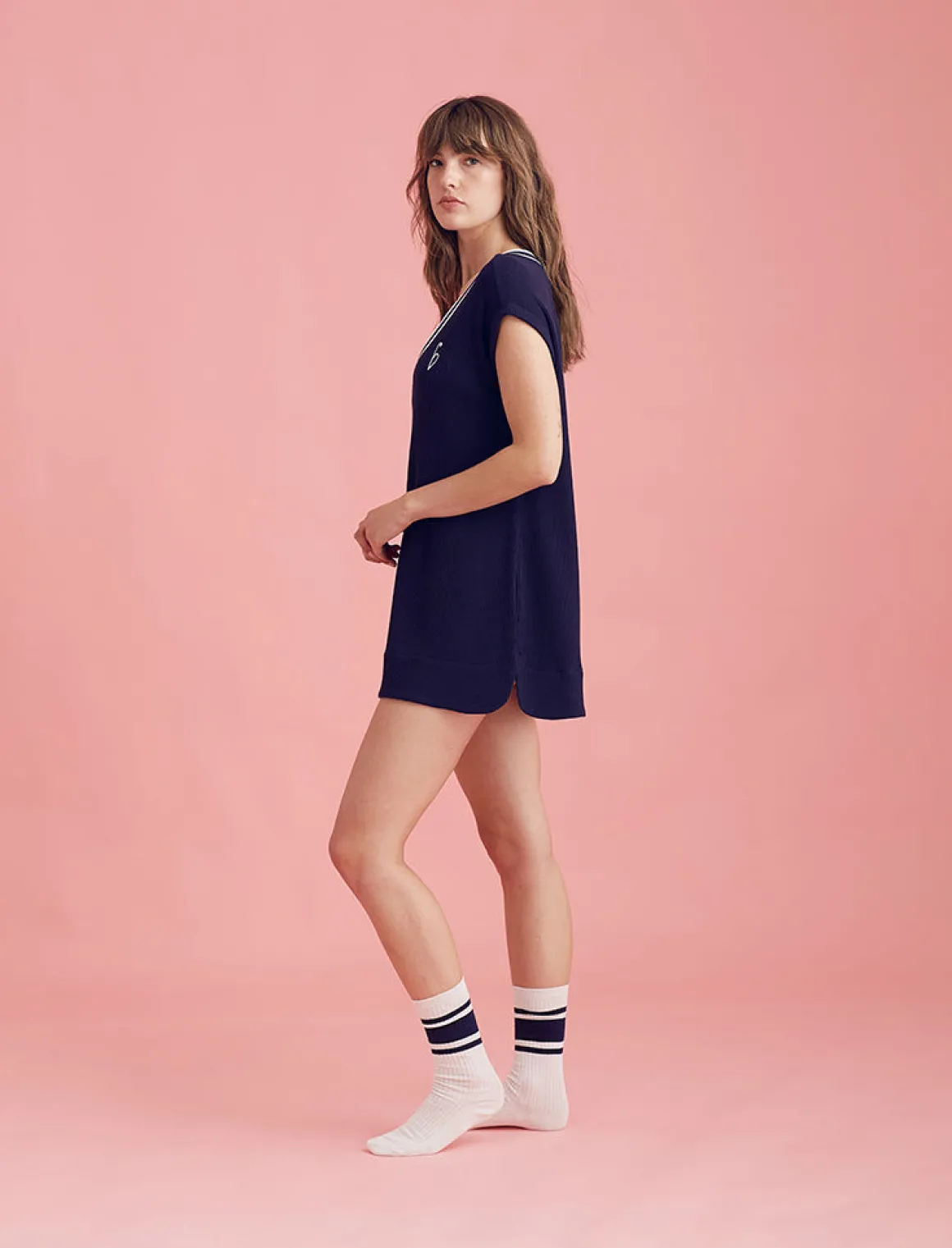 Luxe Waffle Tennis Logo Tank Dress