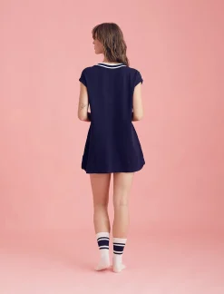 Luxe Waffle Tennis Logo Tank Dress