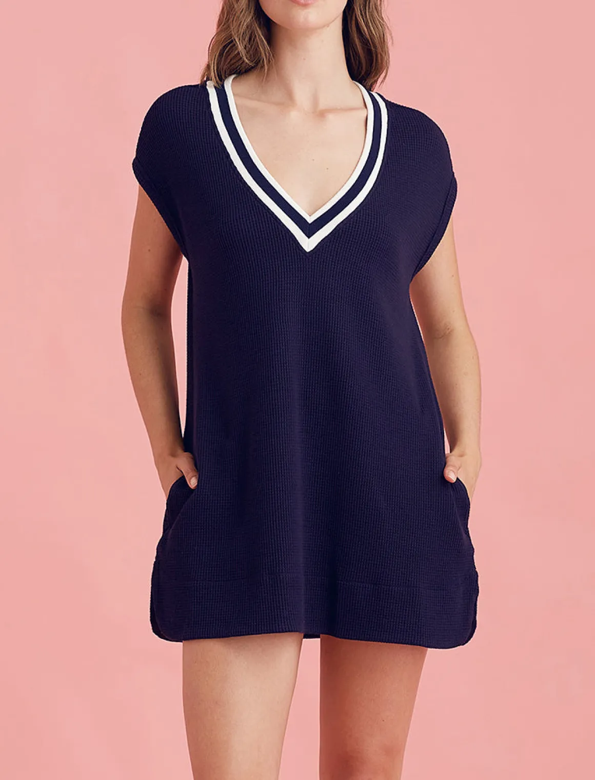 Luxe Waffle Tennis Tank Dress