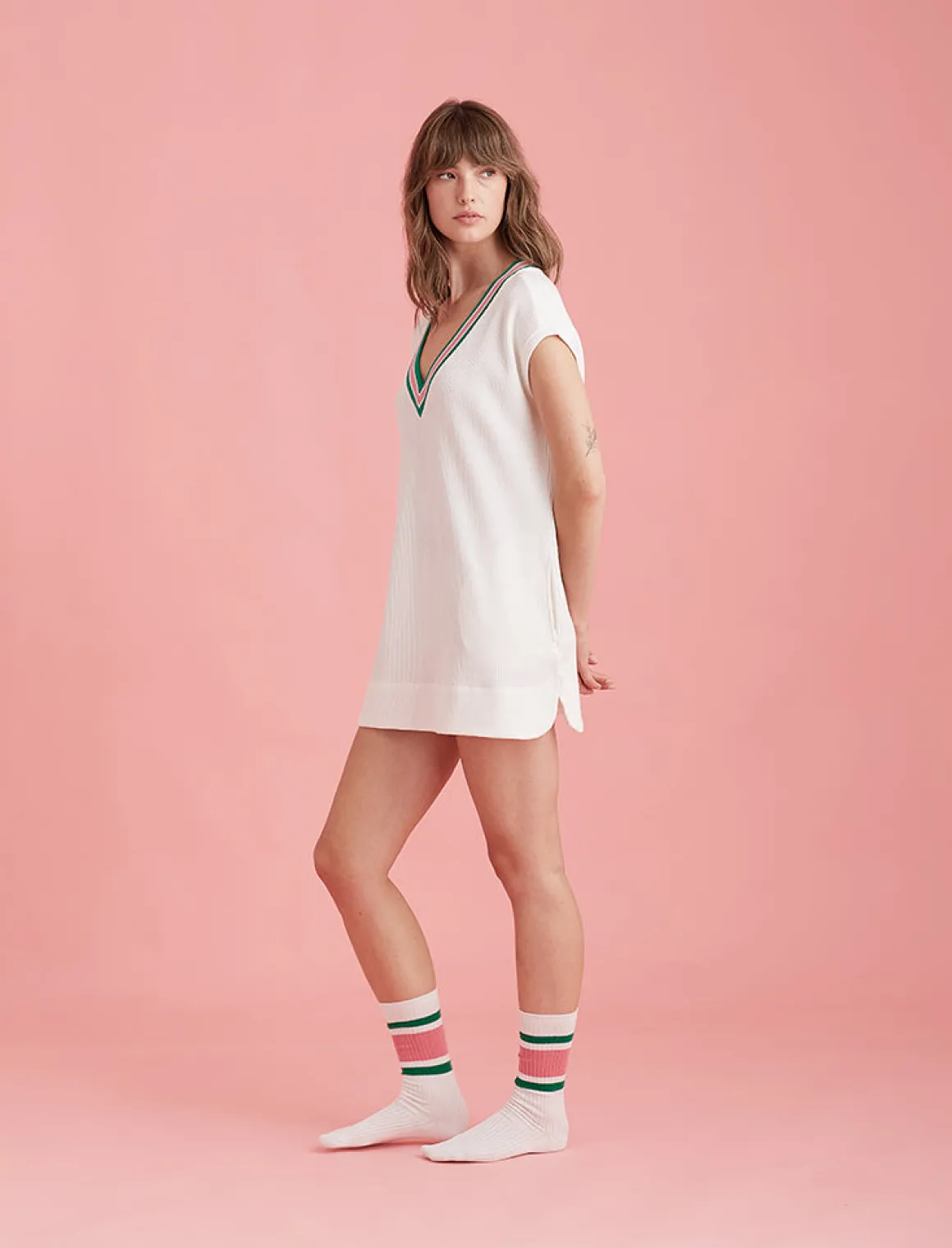 Luxe Waffle Tennis Tank Dress