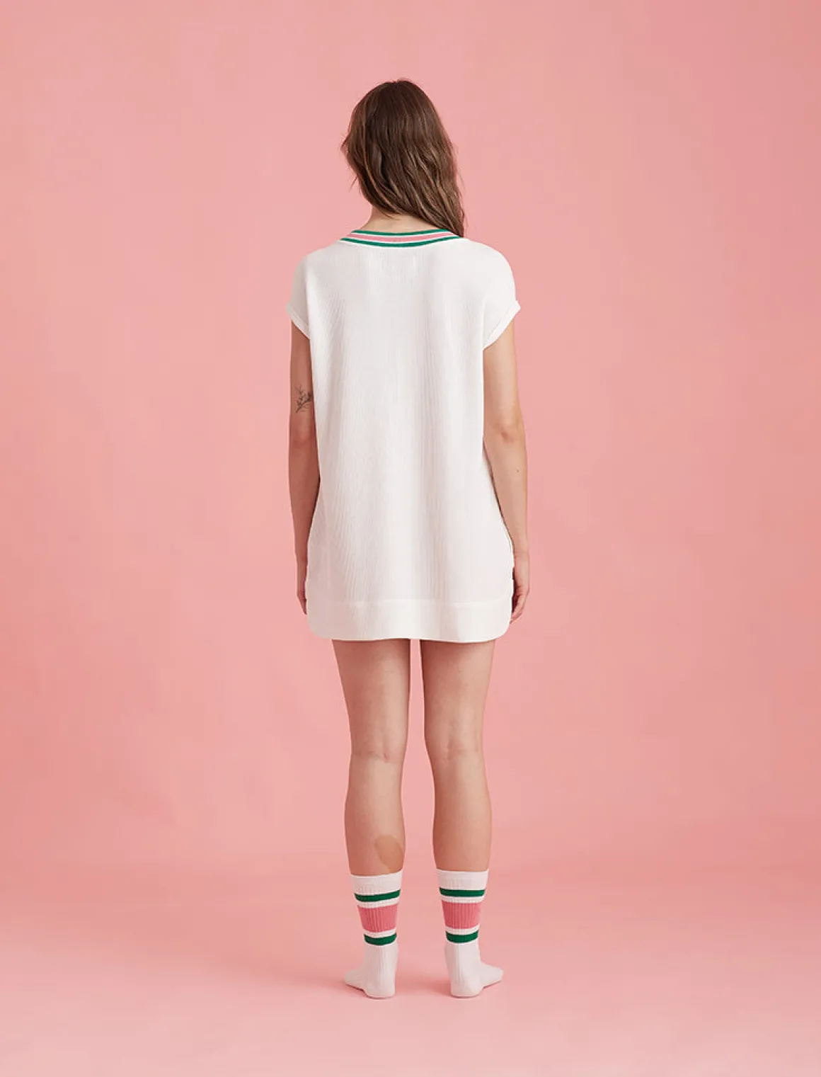 Luxe Waffle Tennis Tank Dress