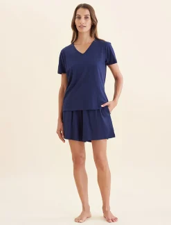 Maya Linen Cotton V-Neck Tee