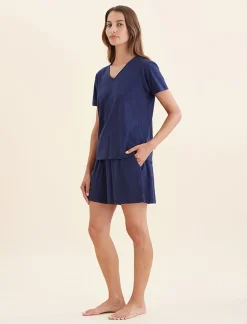 Maya Linen Cotton V-Neck Tee