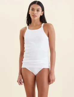 Milla High Neck Rib Shelf Bra Tank