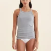 Milla High Neck Rib Shelf Bra Tank