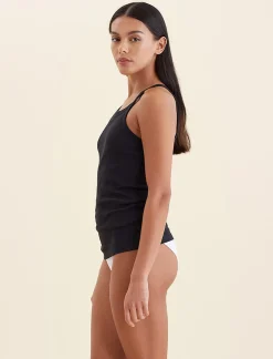 Milla High Neck Rib Shelf Bra Tank