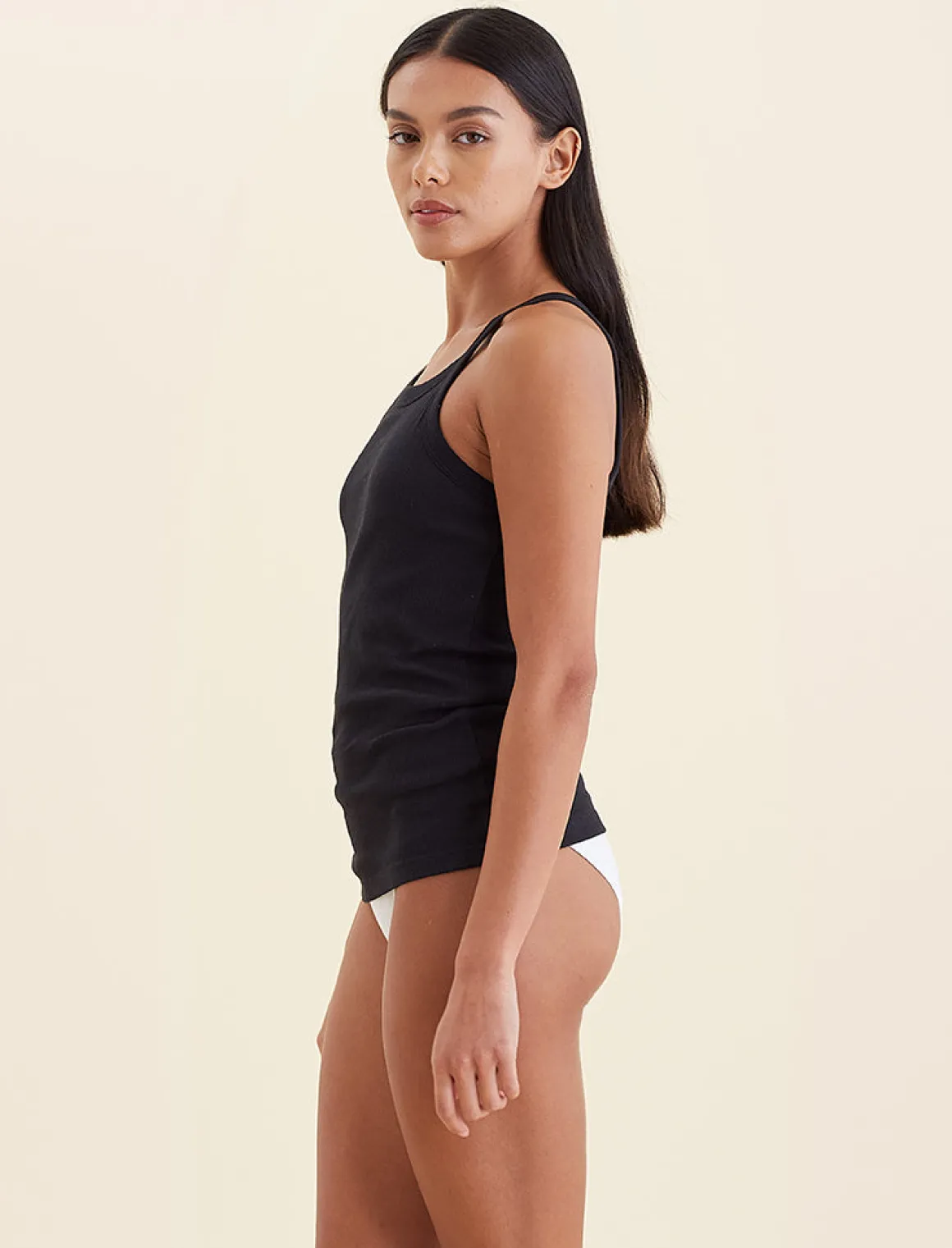 Milla High Neck Rib Shelf Bra Tank