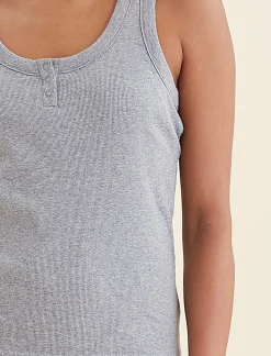 Milla Rib Shelf Bra Henley Tank